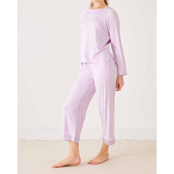 Mer Sea Other - *Flawed Mersea Satin Sailor Modal Pajama Set Moonlit Lilac Crop Pant XS Mer Sea